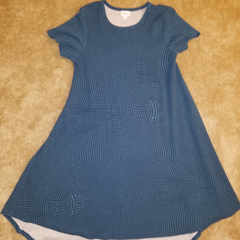 Lularoe XS Carly Trippy psychedelic blue lines super soft